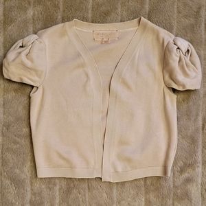 Giambattista Valli cropped silk shrug with bow sleeve detail